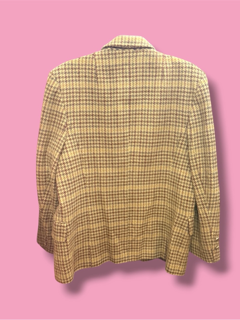 Marcona VINTAGE Tan & Brown Wool-Blend Blazer - Picture 3 of 5